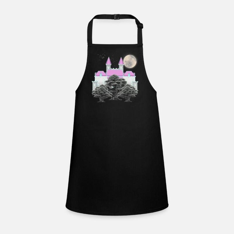 Retro Vintage Fairy Tale Castle Moon Forest Castle Children's Apron