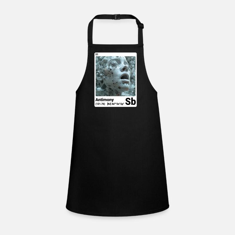 AI am Antimony (wt) - Children's Apron - black