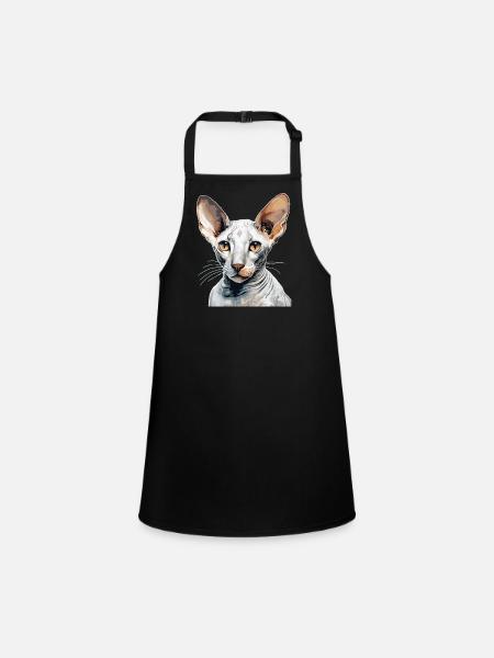 Cornish Rex Kätzchen Cornish Rex Katze - Schürze für Kinder - Schwarz - Vorne