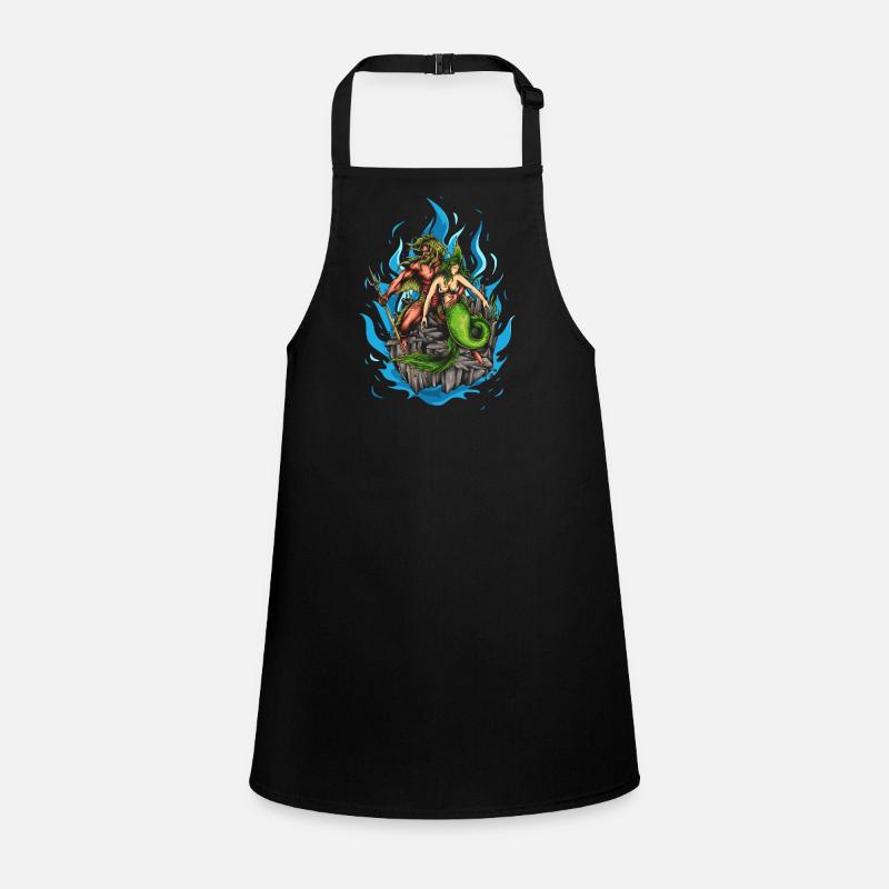 God Poseidon and Mermaid Children's Apron