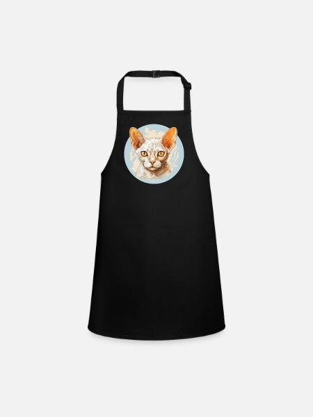 Devon Rex Kitten Devon Rex Cat - Children's Apron - black - Front