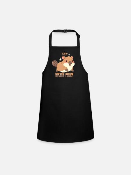 Fast Brain Power - Children's Apron - black - Front