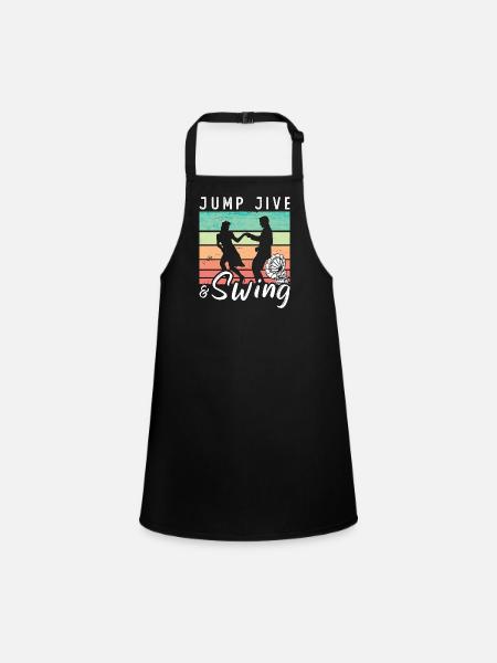Swing Dance Jump Jive & Retro Dancing Swing Dancer - Tablier Enfant - noir - Devant
