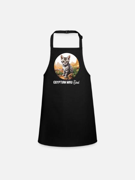 Egyptian Mau Kätzchen Katze Ägyptische Mau - Schürze für Kinder - Schwarz - Vorne