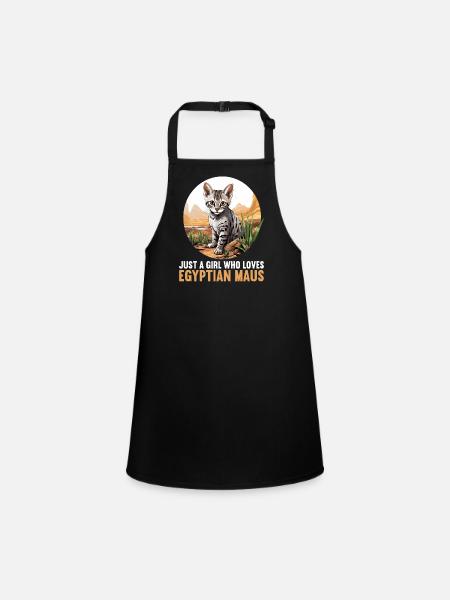 Egyptian Mau Kätzchen Katze Ägyptische Mau - Schürze für Kinder - Schwarz - Vorne