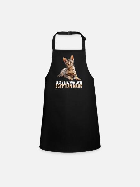 Egyptian Mau Kätzchen Katze Ägyptische Mau - Schürze für Kinder - Schwarz - Vorne