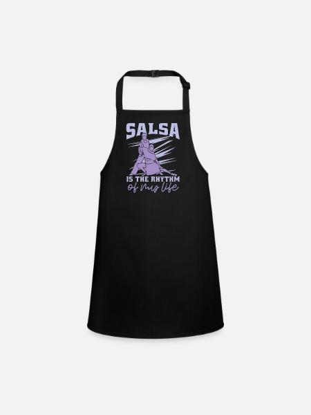 Salsa Dance Salsa Is The Rhythm Of Mambo Music - Children's Apron - black - Front