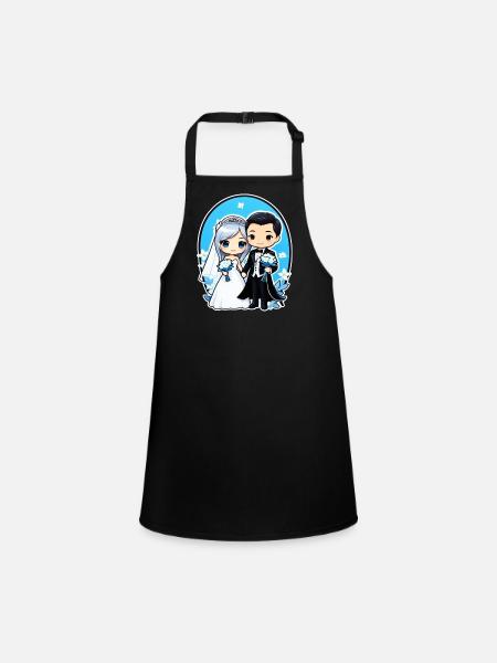 Just Married - For Wedding - Children's Apron - black - Front