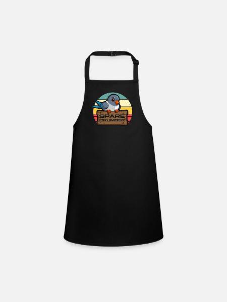 Homing Pigeon Spare Crumbs Loves Pigeon Racing - Children's Apron - black - Front