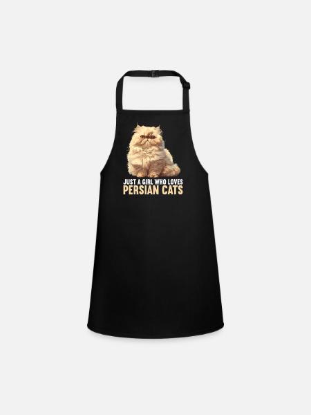 Persian Cat Perserkatze - Children's Apron - black - Front