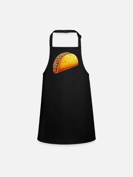 Taco Schale - Schürze für Kinder - Schwarz - Vorne