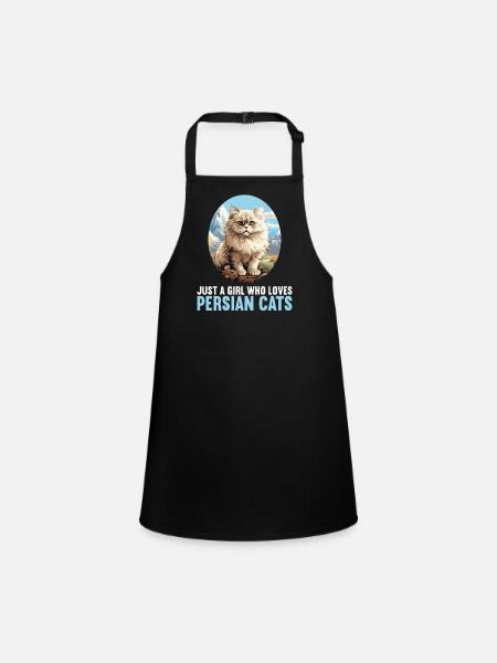 Persian Cat Perserkatze - Children's Apron - black - Front
