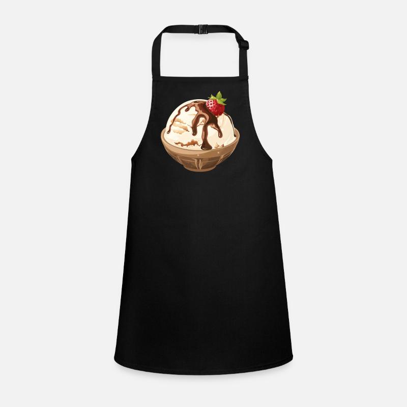 Crème glacée à la vanille avec délice de sauce au chocolat Tablier Enfant