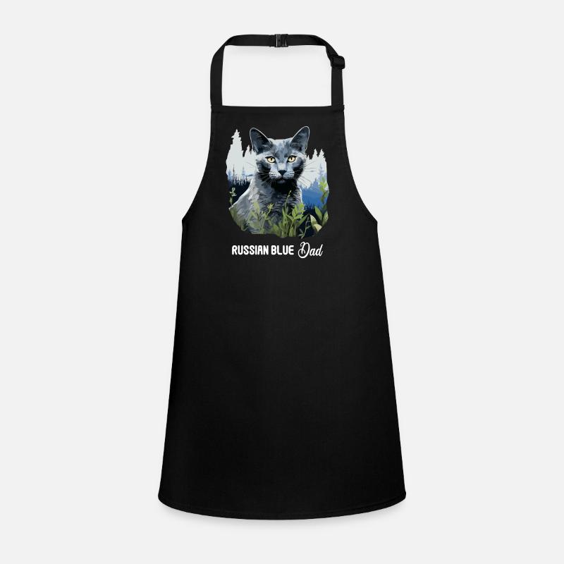 Chat bleu russe Russisch Blau Katze Tablier Enfant