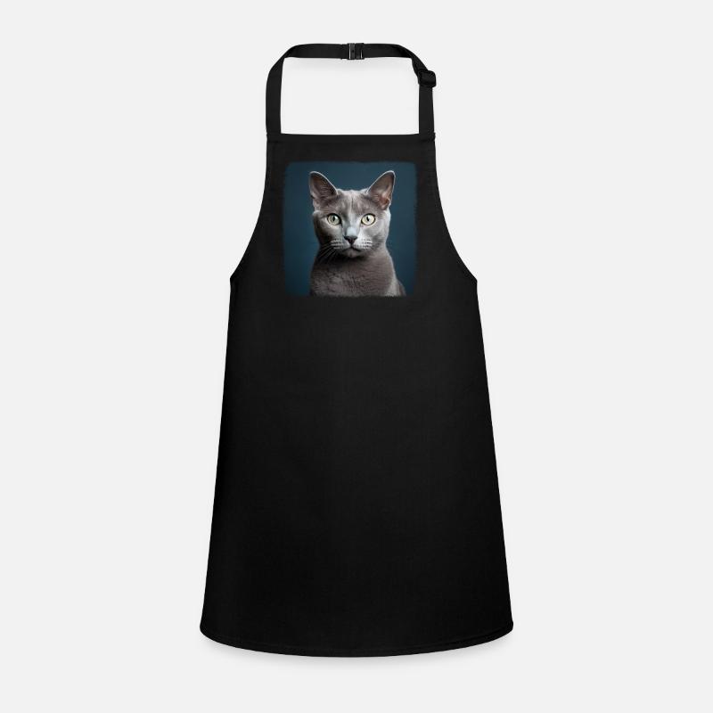 Chat bleu russe Russisch Blau Katze Tablier Enfant