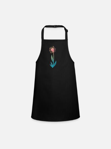 Flower, Nature, Botany - Children's Apron - black - Front