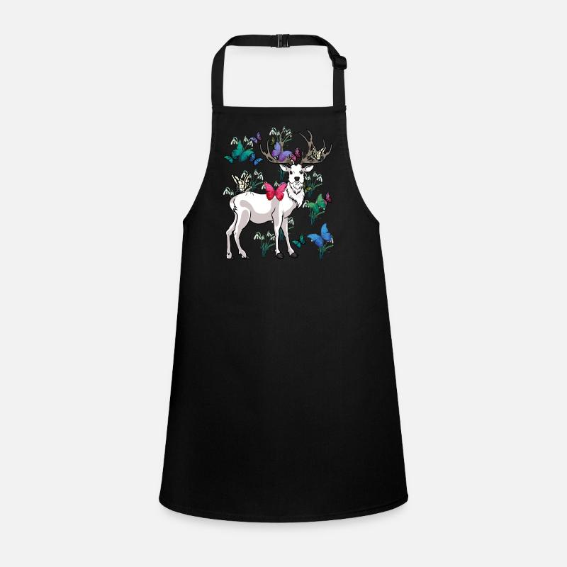 cerfs printemps papillons fleurs nature Tablier Enfant