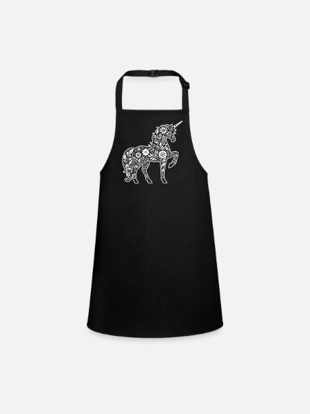 Fantasy Unicorn Horse Fans Unicorn Lovers - Children's Apron - black - Front