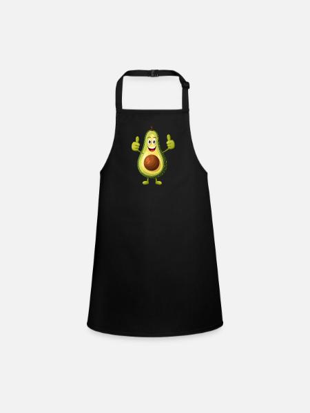 Happy Avocado Thumbs Up - Tablier Enfant - noir - Devant
