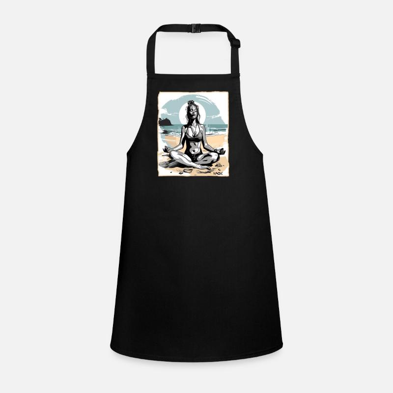 Yoga meditation on the beach Children's Apron