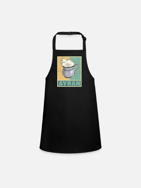 Ayran Becher Döner Kebab Türkei Türlisch Milch - Schürze für Kinder - Schwarz - Vorne