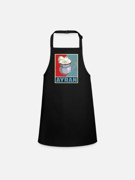 Ayran Becher Döner Kebab Türkei Türlisch Milch - Schürze für Kinder - Schwarz - Vorne