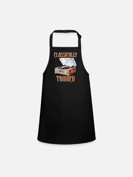 Classically Trained Vintage Record Player - Children's Apron - black - Front