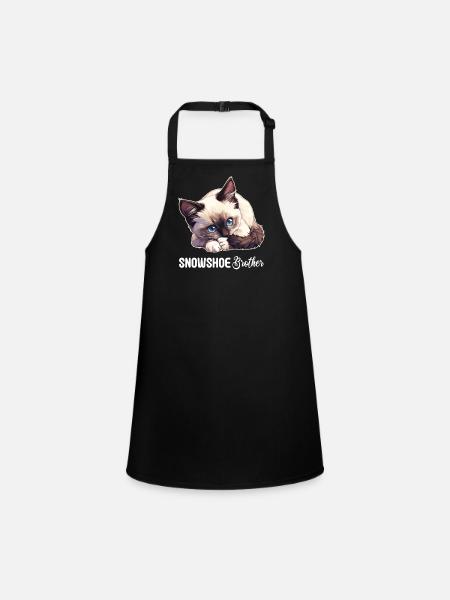 Chaton raquette Chat raquette - Tablier Enfant - noir - Devant