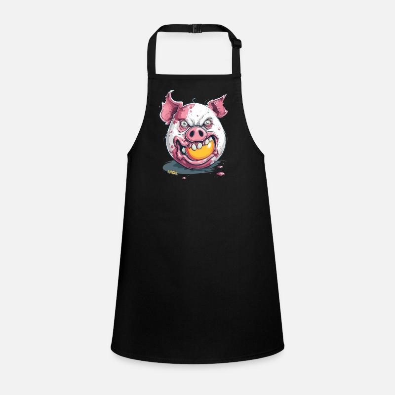 Horror: Zombie pig eats egg yolk Children's Apron
