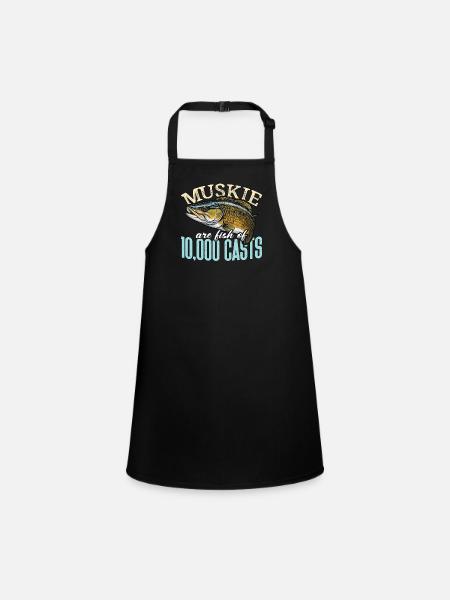 Musky Fishing Muskie Are Fish Of Predatory Fish - Children's Apron - black - Front