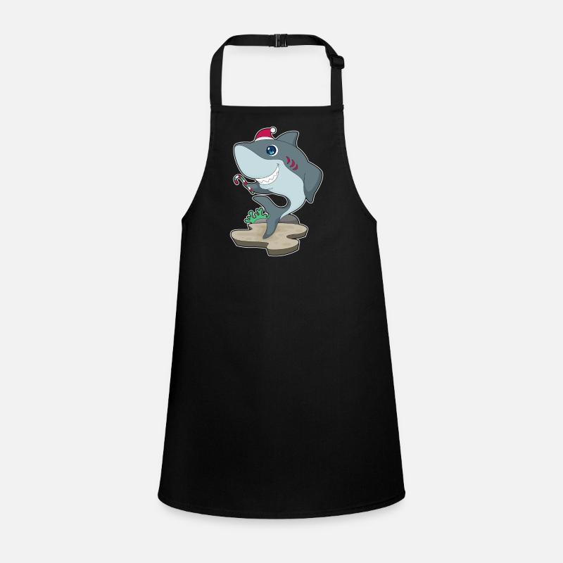 Shark Christmas Candy Cane Children's Apron