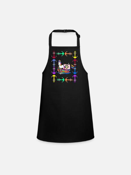 Licornes arc-en-ciel Drapeau arc-en-ciel LGBT - Tablier Enfant - noir - Devant