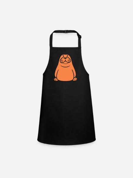 Walross - Schürze für Kinder - Schwarz - Vorne
