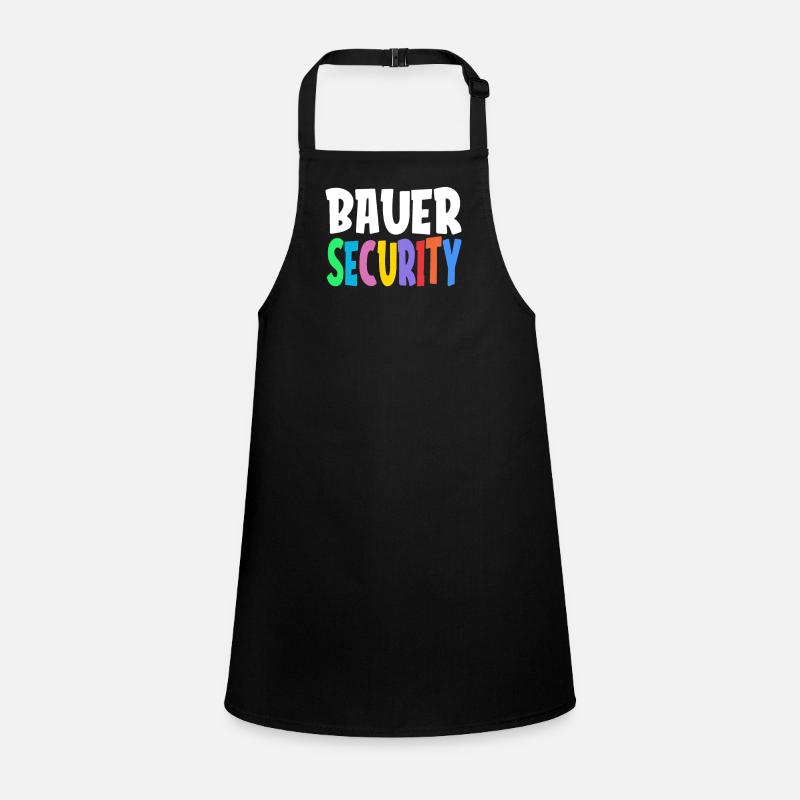 Colorful Bauer Security Rainbow Lettering Logo Schürze für Kinder
