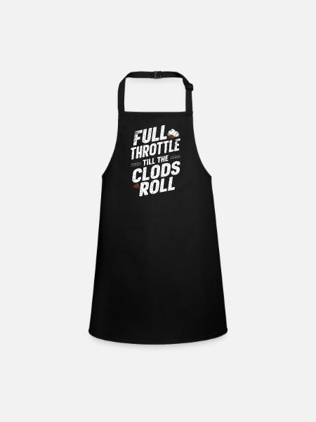 Tractor Pulling Tractor Pulling Tractor Power Farm - Children's Apron - black - Front