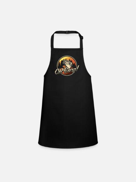 Carp Fishing Oh Carp Loves Sport Fishing Fishermen - Children's Apron - black - Front