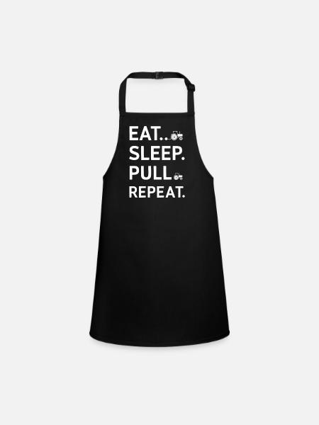 Tractor Pulling Tractor Pulling Tractor Power Farm - Children's Apron - black - Front