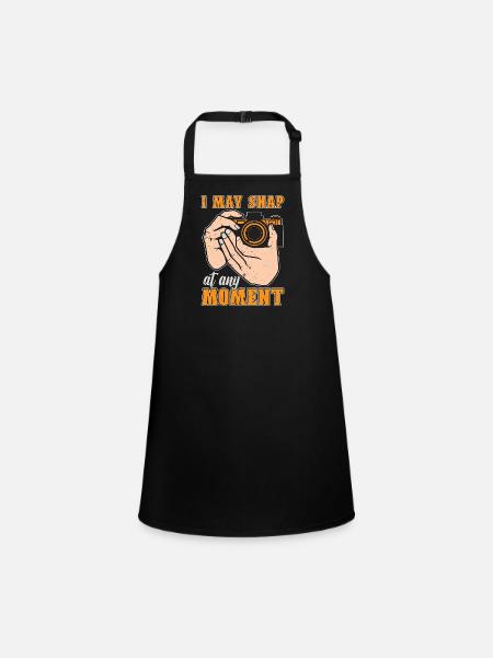 Photographer I May Snap At Any Moment Cameraman - Children's Apron - black - Front