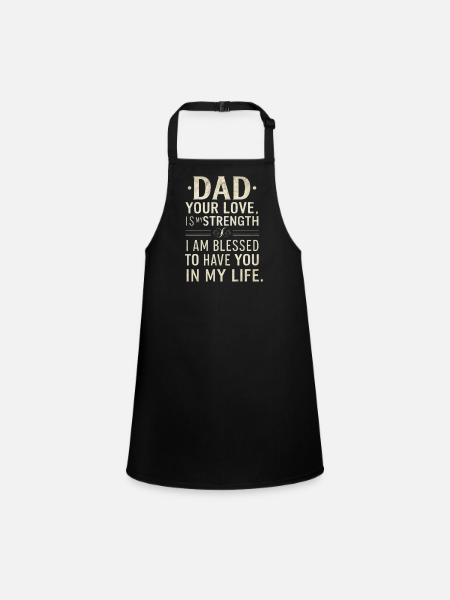 I LOVE DAD - Children's Apron - black - Front