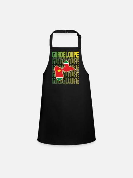 idee cadeau design drapeau de la guadeloupe - Tablier Enfant - noir