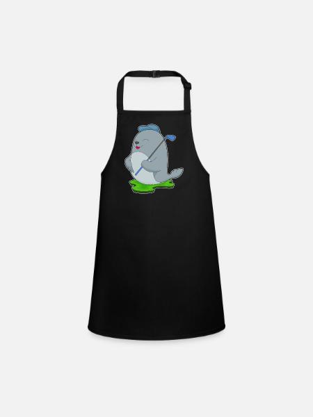 Seal Golf Golf Clubs - Children's Apron - black - Front