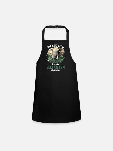 Elephant Elephant - Children's Apron - black - Front
