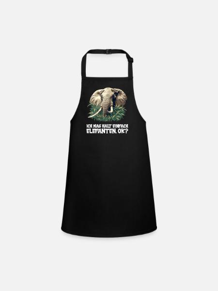 Elephant Elephant - Children's Apron - black - Front