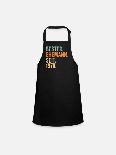 Valentine's Day Best Husband Since 1976 - Children's Apron - black - Front