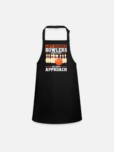 Bowling Left-handed Left-handed bowler - Children's Apron - black - Front