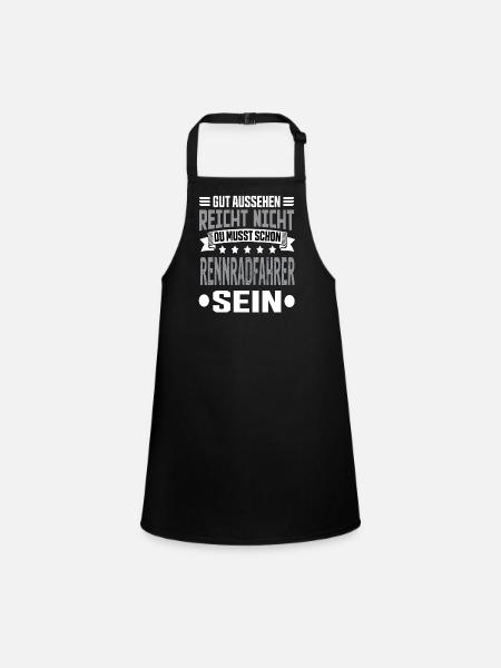 Road Bike Road Cyclist Road Bike Bike Road Bikes - Children's Apron - black - Front
