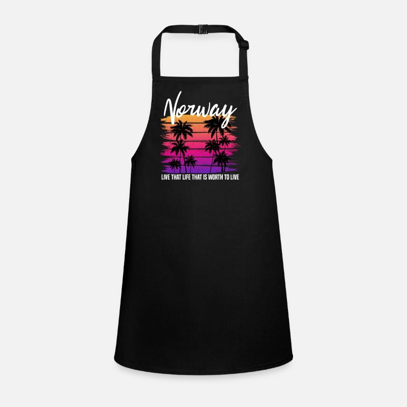 Norway Retro - Children's Apron - black