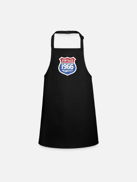 1966 Birthday Route Vintage Original - Children's Apron - black - Front