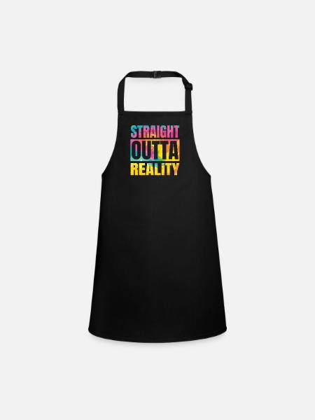 Réalité Hardcore Rave House-Music Raver EDM DJ - Tablier Enfant - noir - Devant