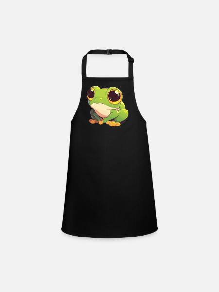 Tree Frog Baumfrösche Baumfrosch - Children's Apron - black - Front